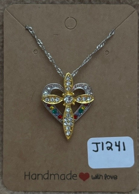 Heart Cross Necklace