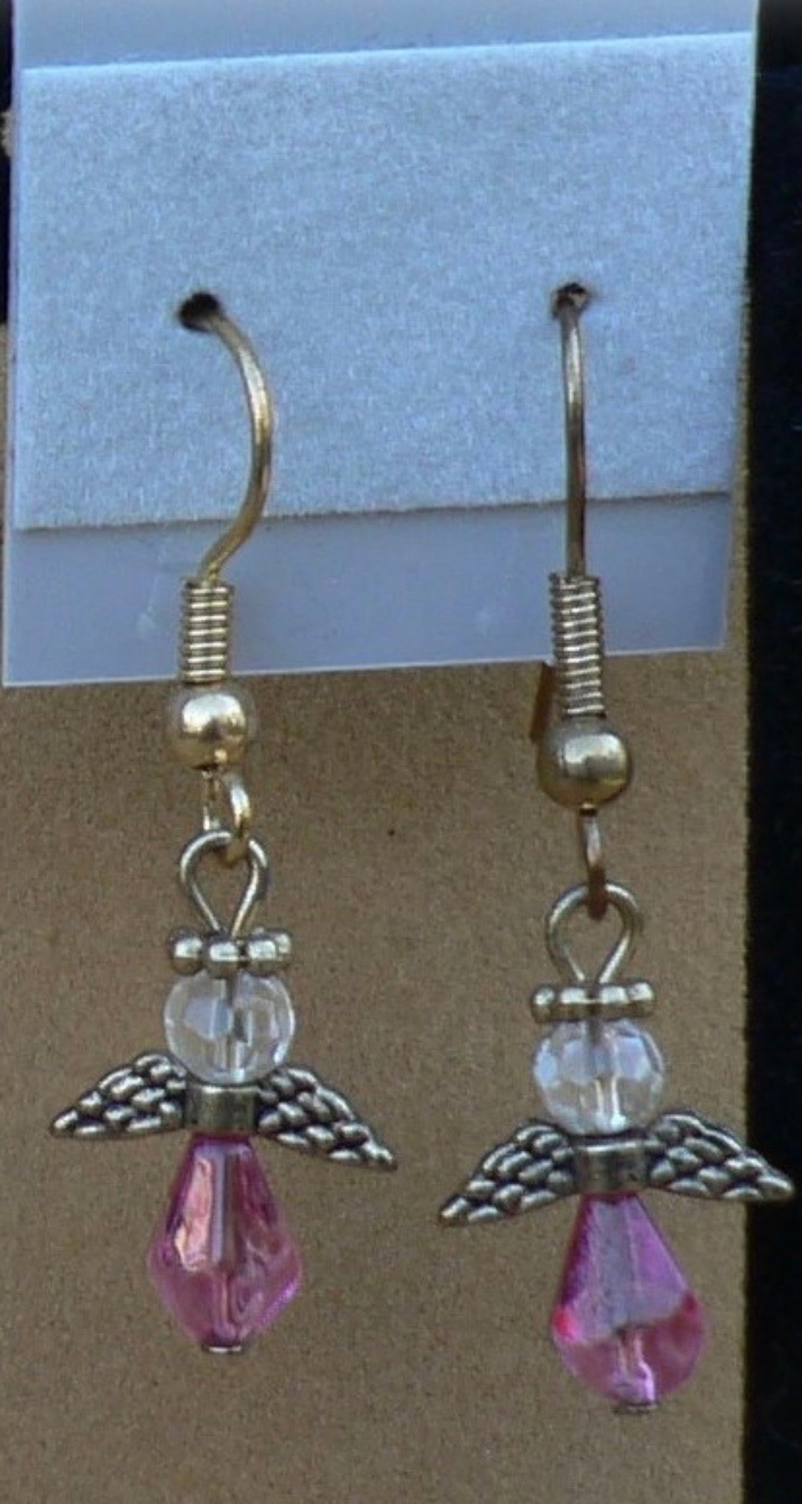 Light Rose Angel Earrings
