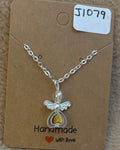 Yellow Heart Angel Necklace
