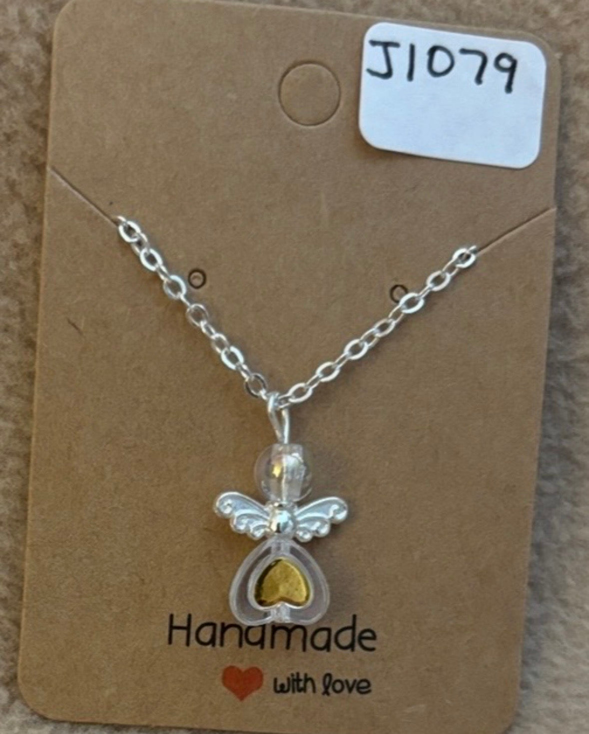 Yellow Heart Angel Necklace