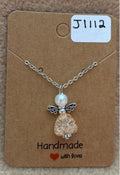 Peach Heart Angel Necklace