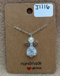 Light Blue Heart Angel Necklace