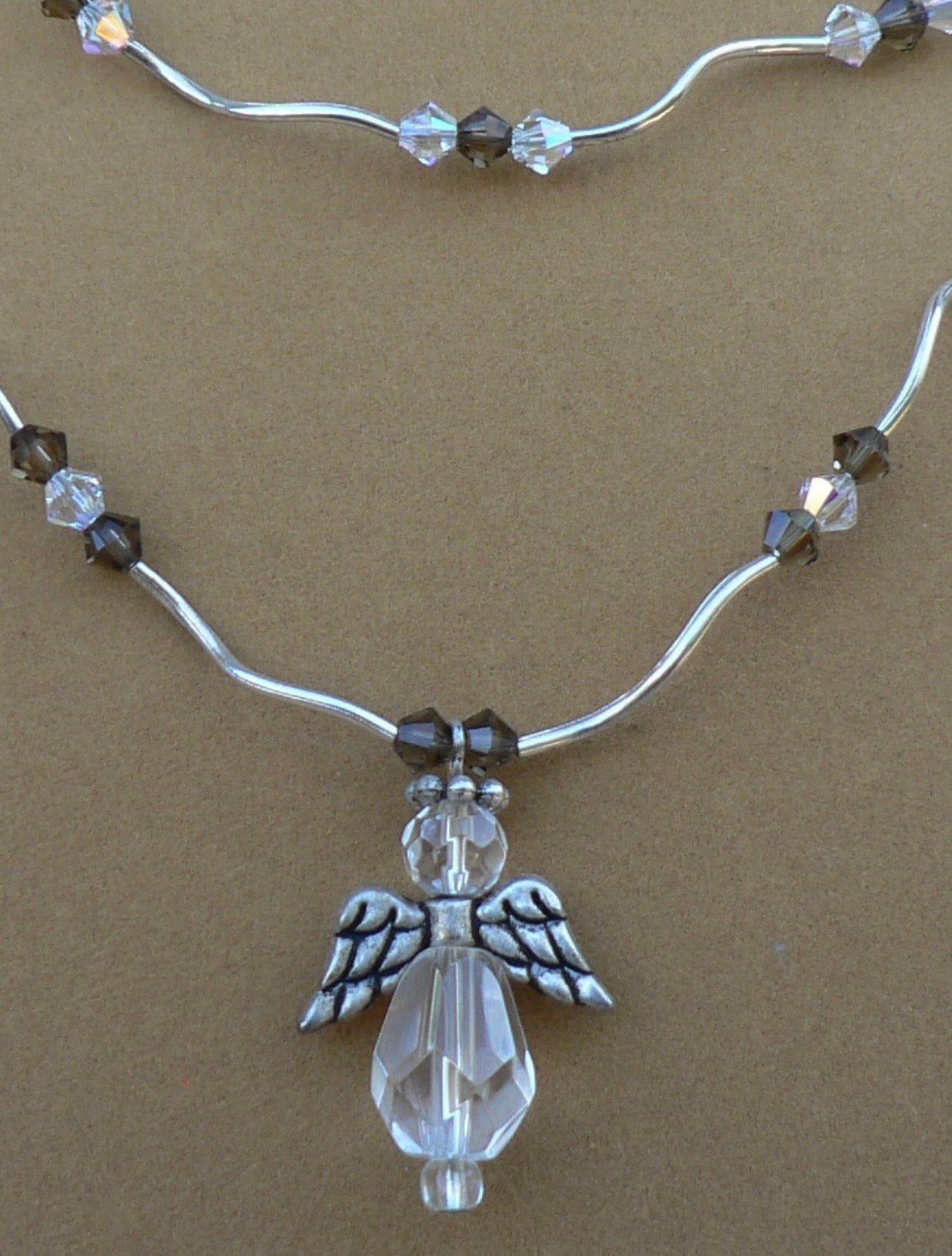 Double Strand Clear Angel Necklace