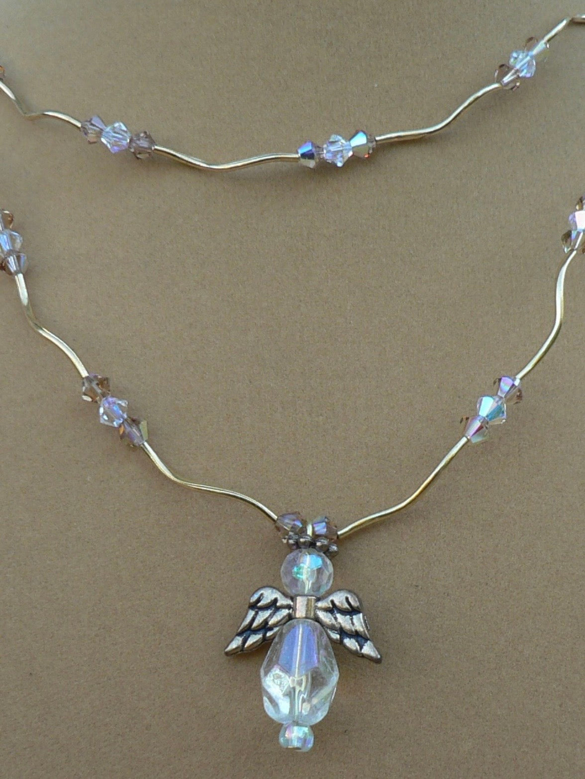 Double Strand Clear Angel Necklace