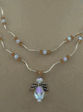 Double Stand Clear Angel Necklace