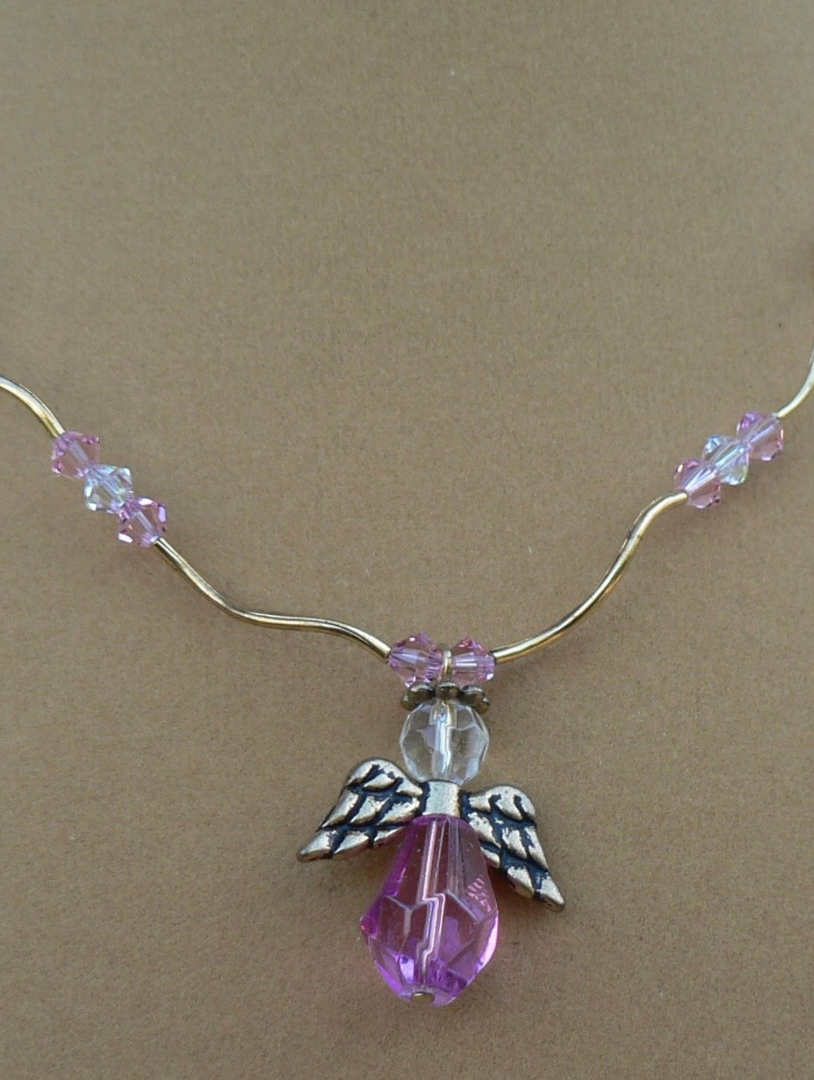 Light Rose Angel Necklace