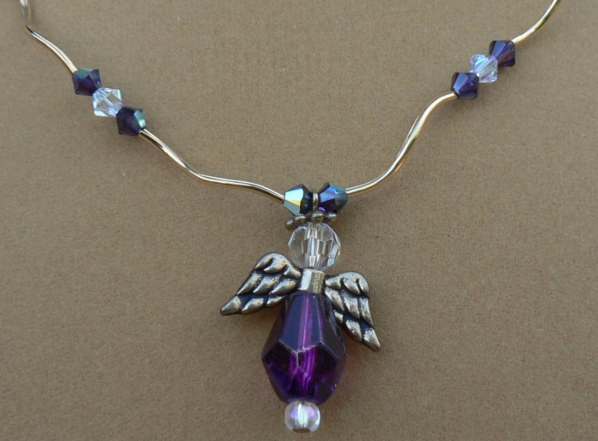 Purple Angel Necklace