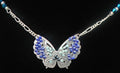 Blue Iris Butterfly Necklace