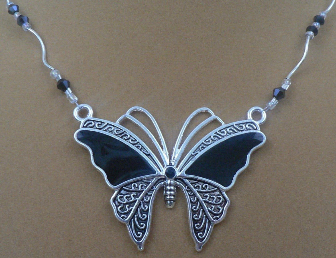 Black Butterfly Necklace
