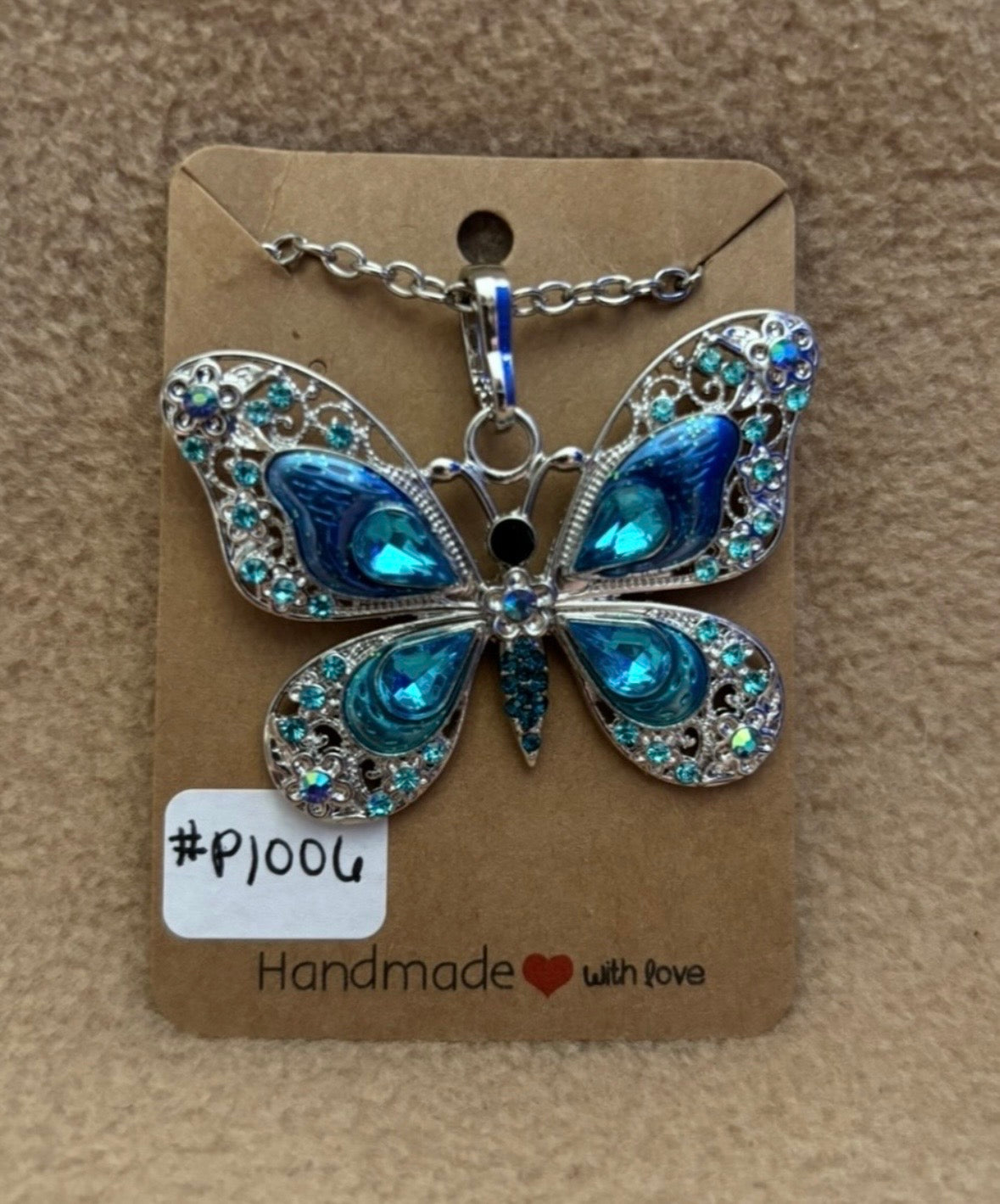Blue Butterfly Necklace
