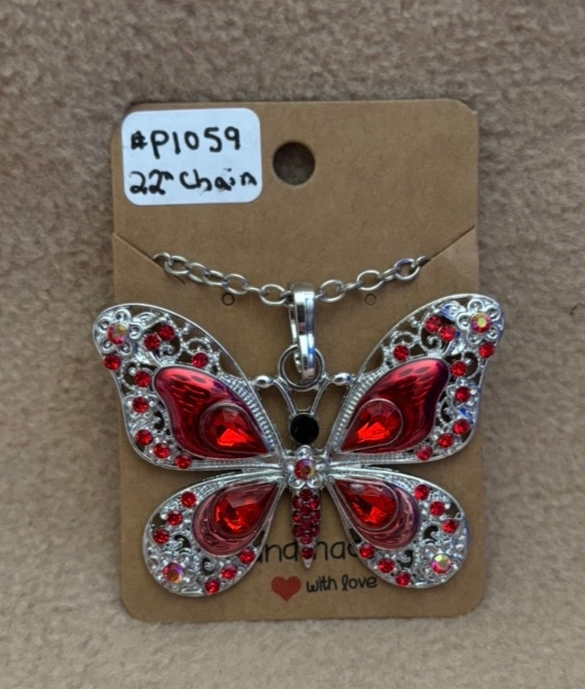 Red Butterfly Necklace