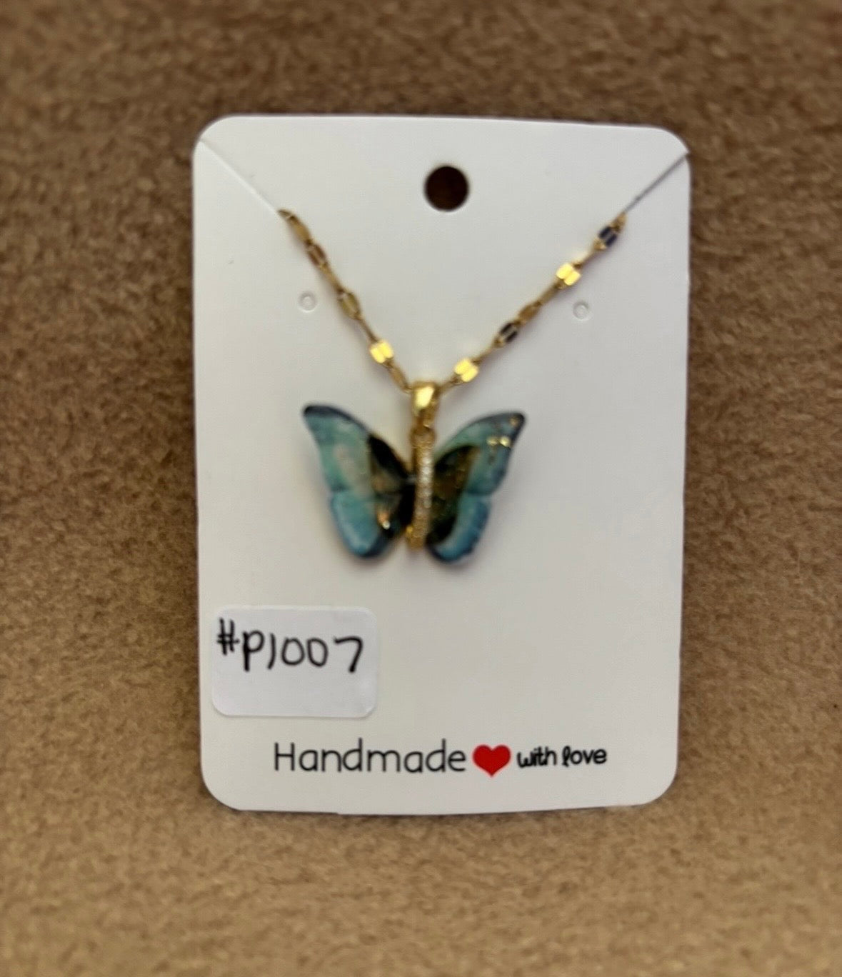 Blue Wing Butterfly Necklace