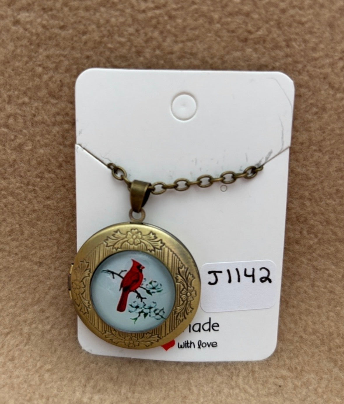 Cardinal Locket Necklace