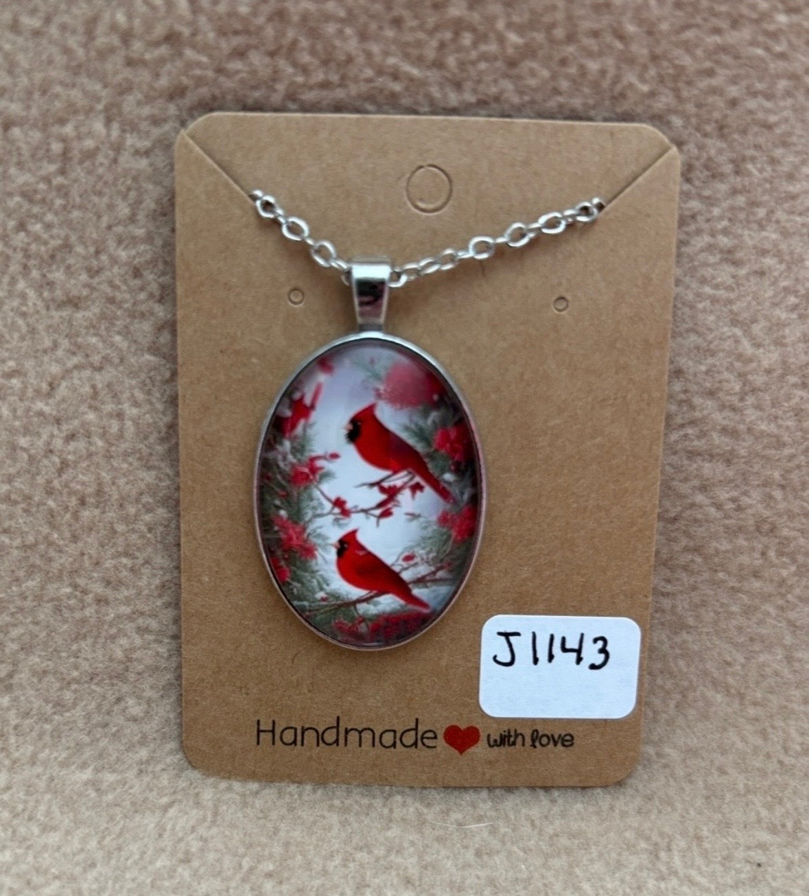 Cardinal On Branches Necklace