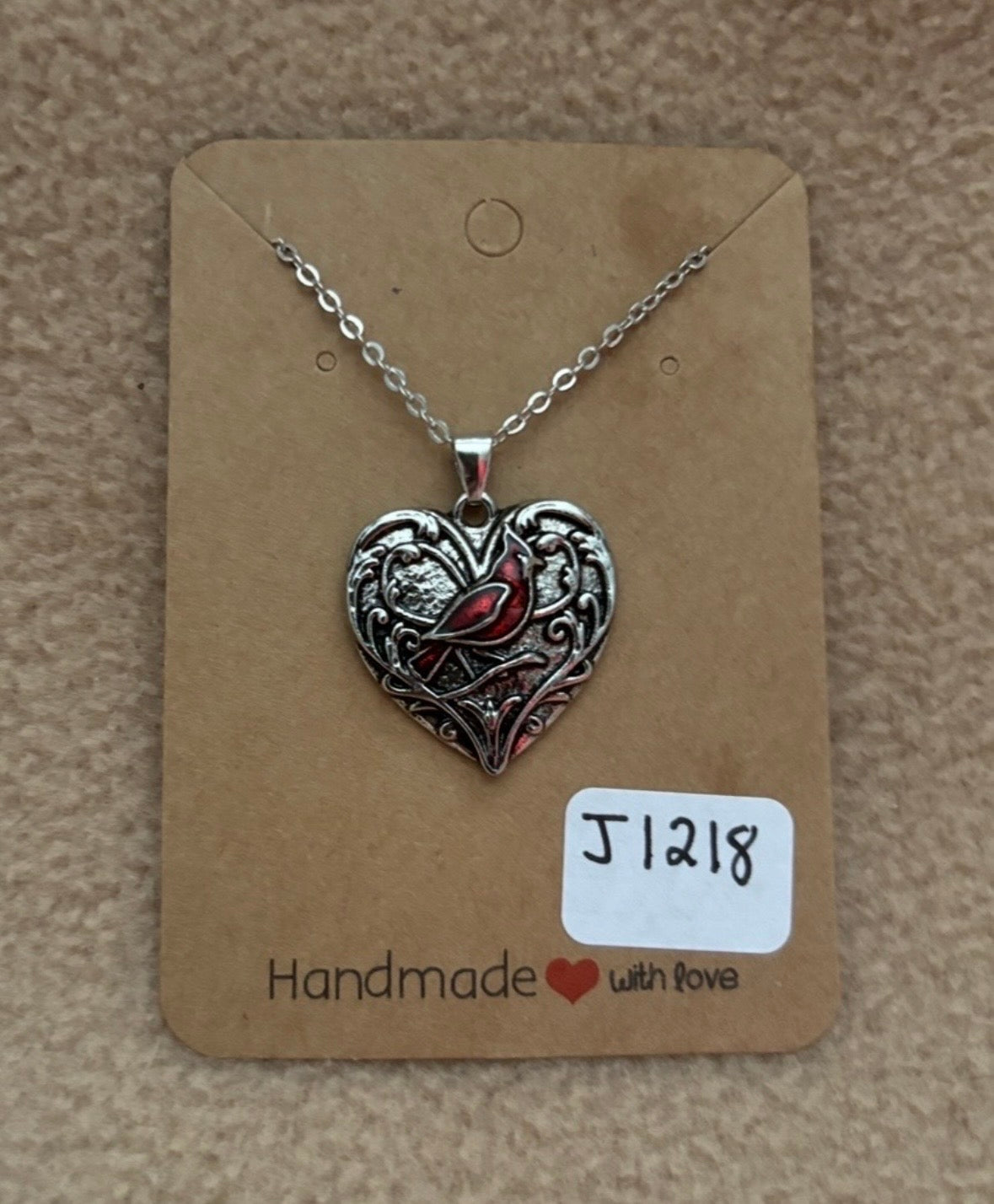 Cardinal Heart Necklace