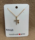 Gold Color Cross With A Small Cross Necklace
