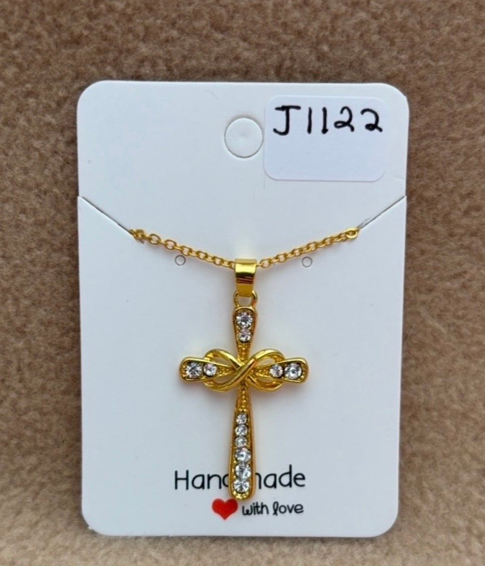 Gold Infinity Cross Necklace