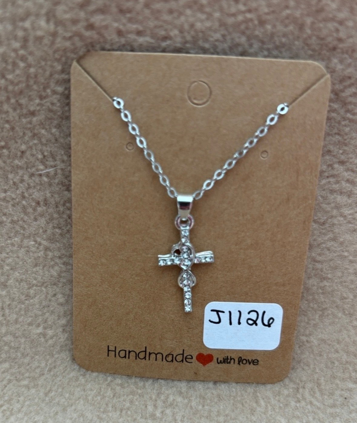 Heart Symbol Cross Necklace