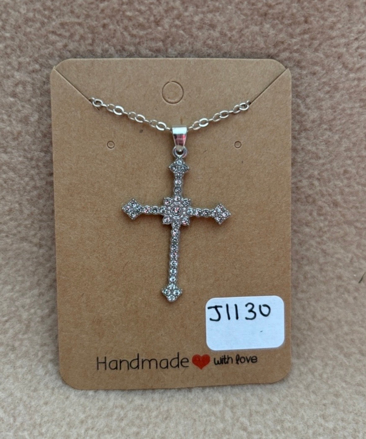 Rhinestone Cross Necklace