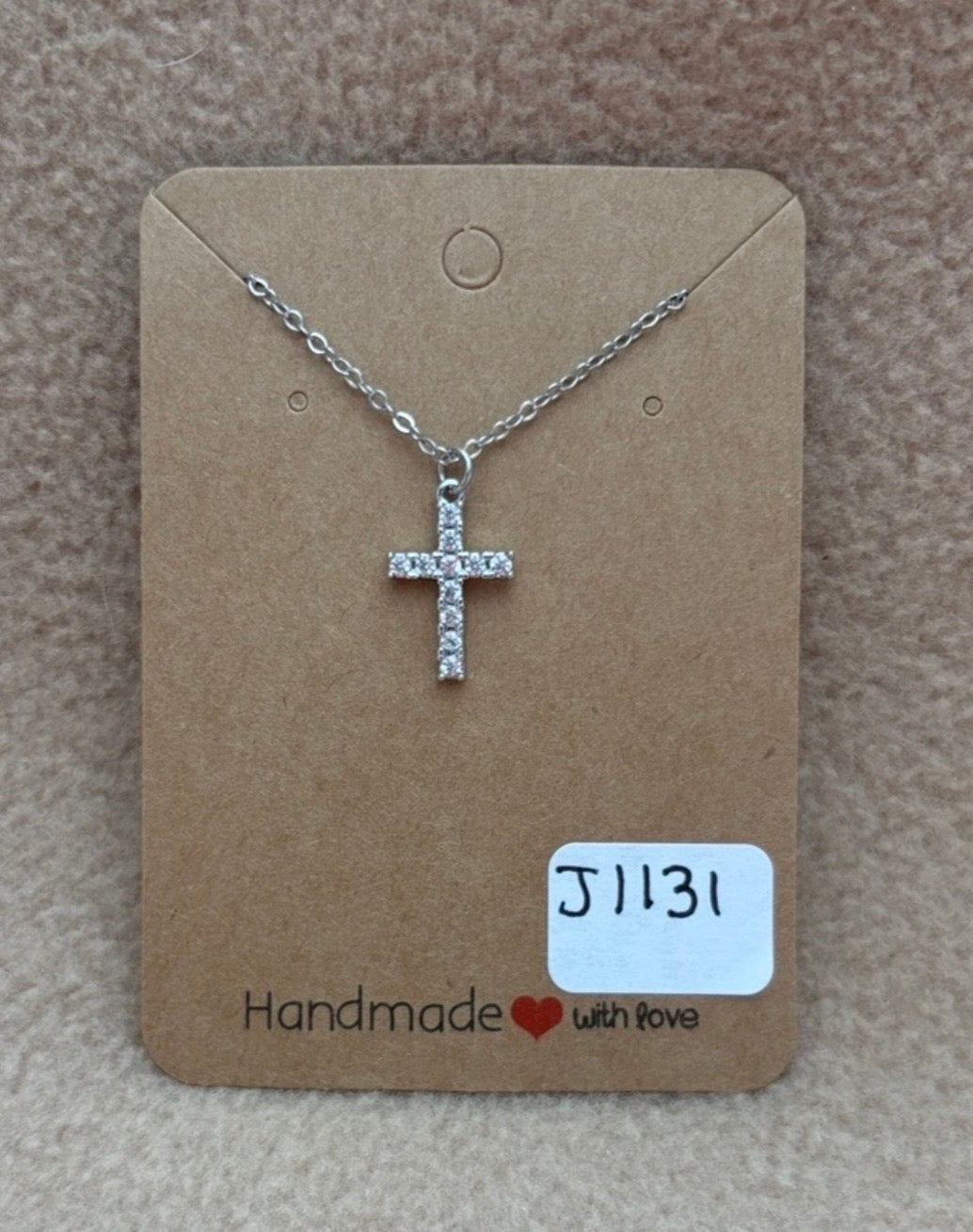 Small Rhinestone Cross Necklace