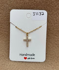 Small Gold Tone Cross Necklace