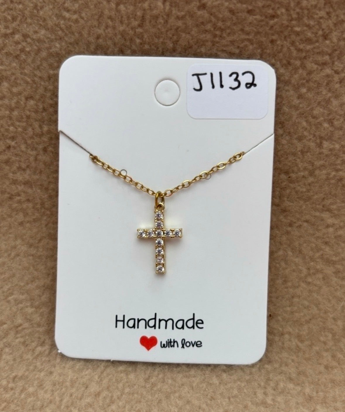 Small Gold Tone Cross Necklace