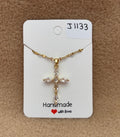 Clear Stone Cross Necklace