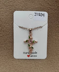 Pink Stone Cross Necklace