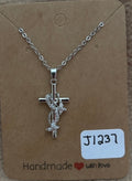 Clear Butterfly Cross Necklace