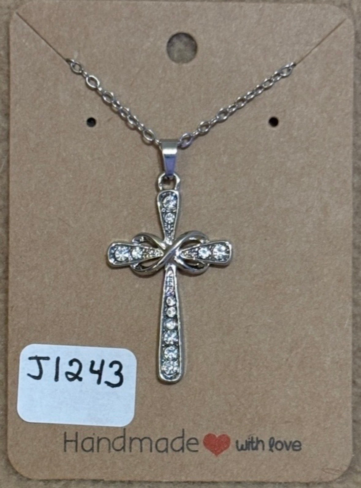 Infinity Rhinestone Cross Necklace