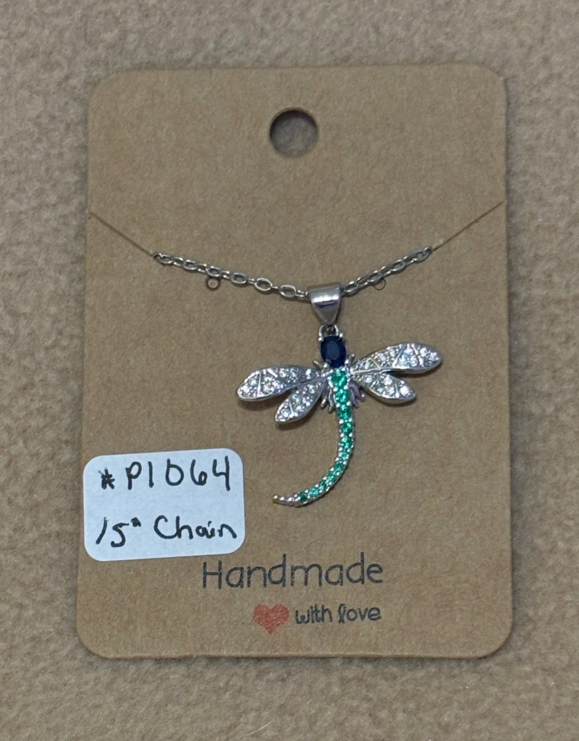 Rhinestone Dragonfly Necklace