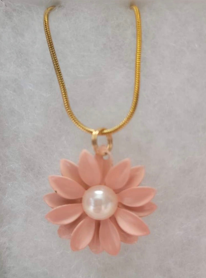 Peach Flower Necklace