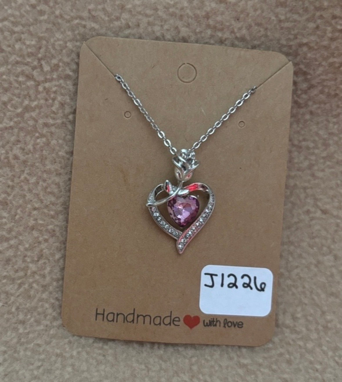 Light Purple Heart Necklace