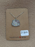 Rhinestone Hello Kitty Head Necklace