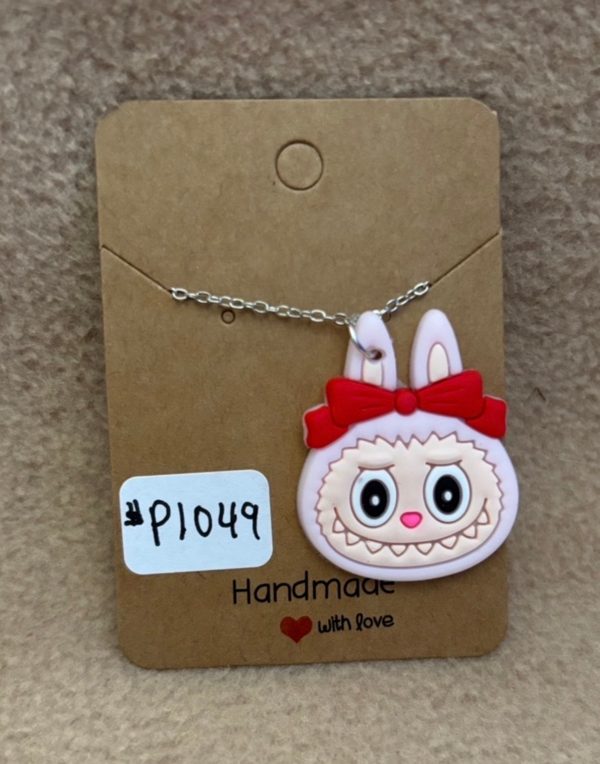 Pink Labubu Head Necklace