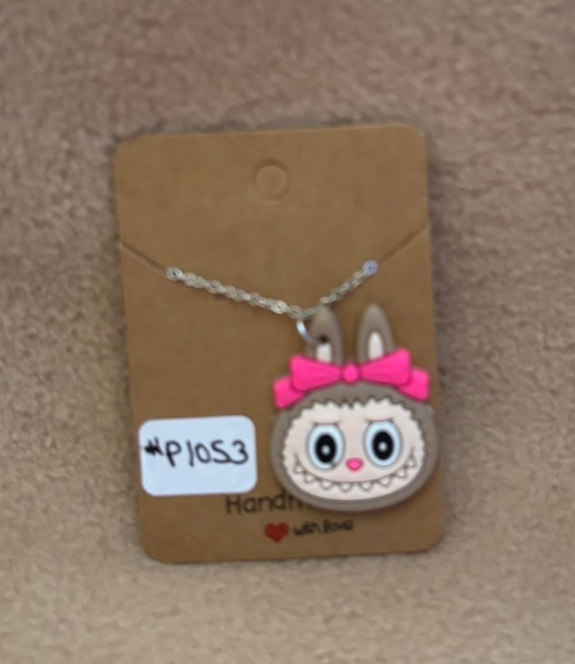 Brown Labubu Head Necklace