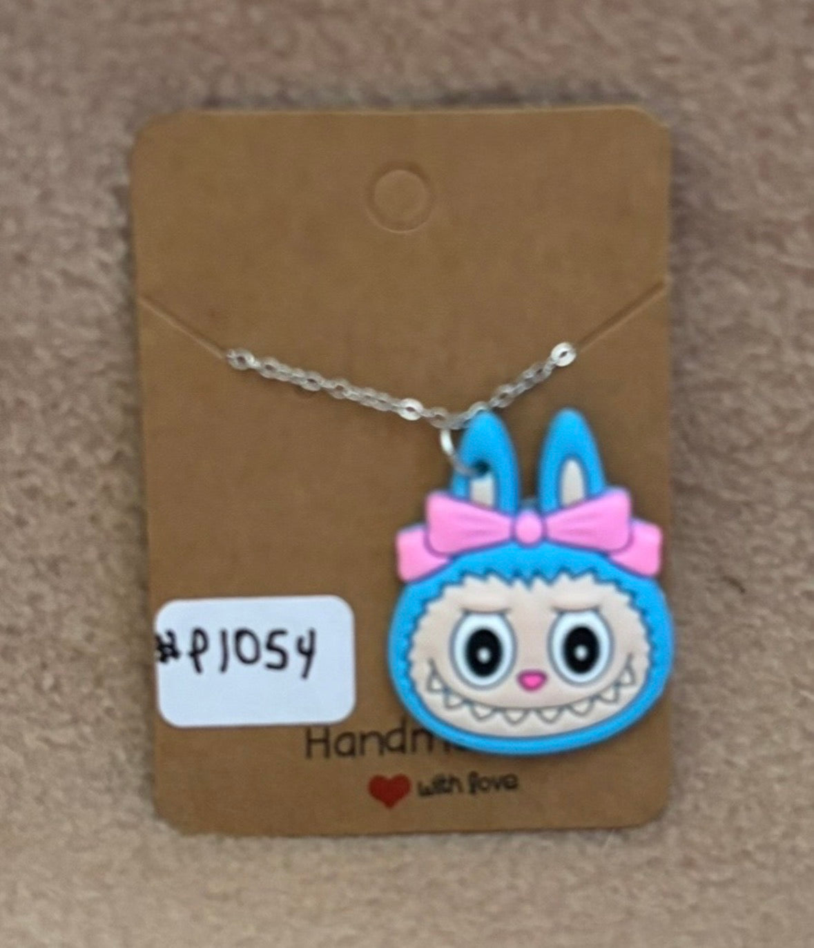 Blue Labubu Head Necklace