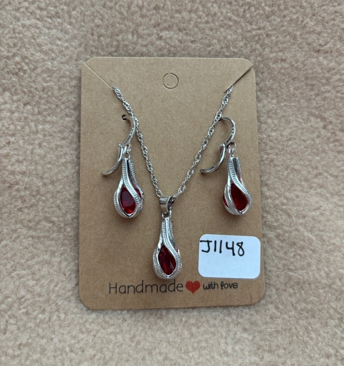 Ruby Stone Necklace Set
