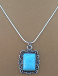 Turquoise Square Pendent Necklace